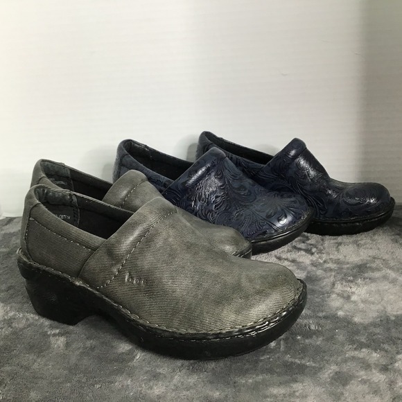 Boc Born Concept Womens Clogs Mules Size 6 Black & Blue Embossed & Gray Lot (2) - Picture 7 of 7